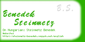 benedek steinmetz business card